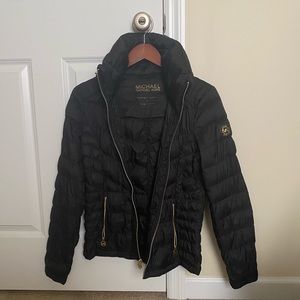 Michael Kors - Black Winter Coat with Gold Details